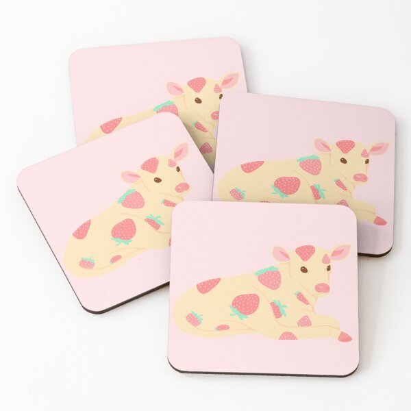 Item preview, Cute Strawberry Cow Calf designed and sold by ciarakraken.