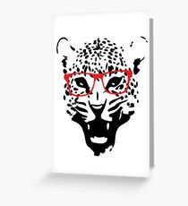Nerdy Leopard Greeting Card