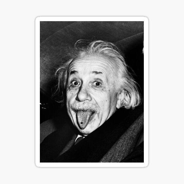 Einstein Tongue Ring Sticker