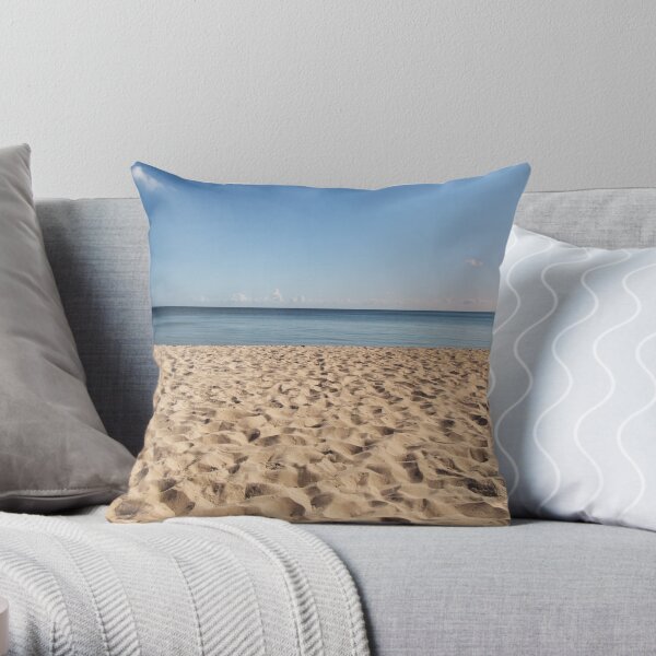 Sand Sea Sun Throw Pillow