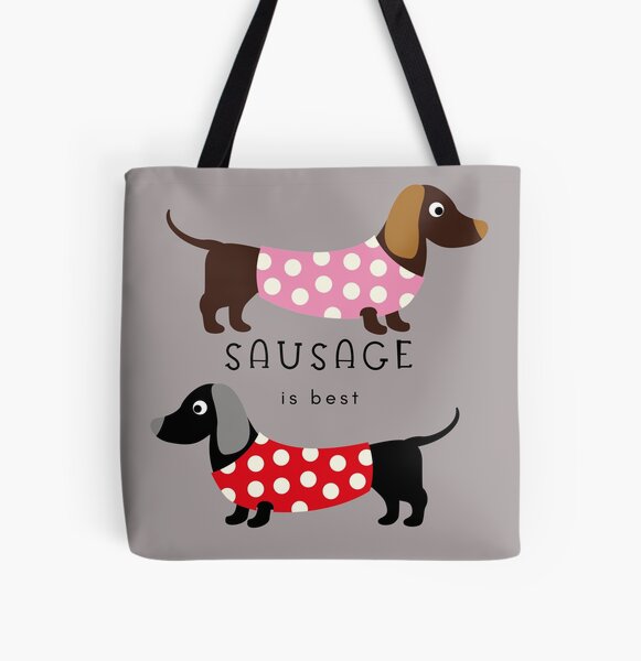 Funny Fake Chest Breast Pocket Bag Hotdog Sausage Weiner Tote Bag