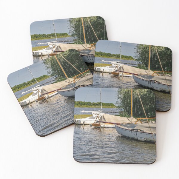 Item preview, Boats moored on Hickling Broad in the Norfolk Broads National Park designed and sold by yackers1.