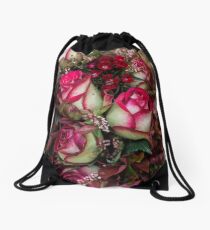 Two Tone Roses Drawstring Bag