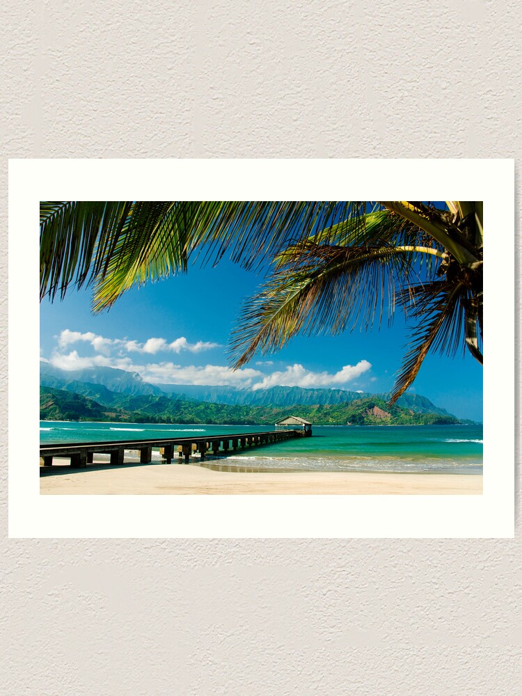 "Hanalei Bay Pier, Kauai" Art Print for Sale by printscapes Redbubble