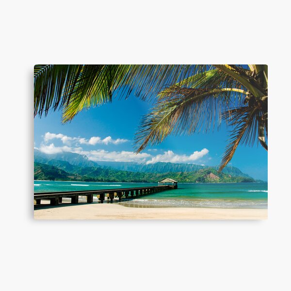 Hanalei Bay Pier, Kauai Metal Print