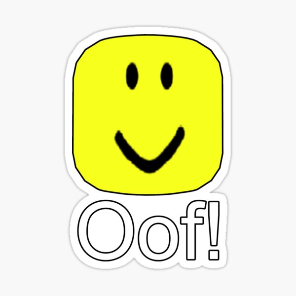 Roblox Oof Noob Big Head Sticker By Smoothnoob Redbubble - oof person roblox
