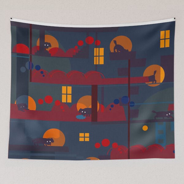 Item preview, Cute puppy exploring in the night designed and sold by hahaha-creative.