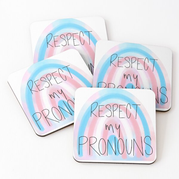 Item preview, Respect my Pronouns Trans Pride Rainbow - Rainbow Background designed and sold by Twist and Shout.