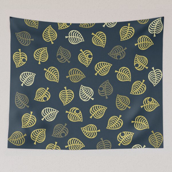 Item preview, Nook Leaf Aloha Logo - Golden Yellow on Dark Blue  designed and sold by TheMajesticGoat.