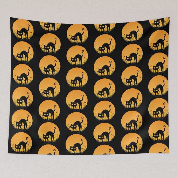 Item preview, Black Cat Arching Back, Vintage Cartoon Design designed and sold by trendyshopy.