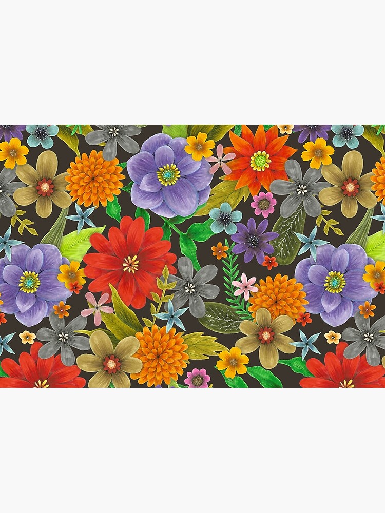 big bright flowers on black by swoldham