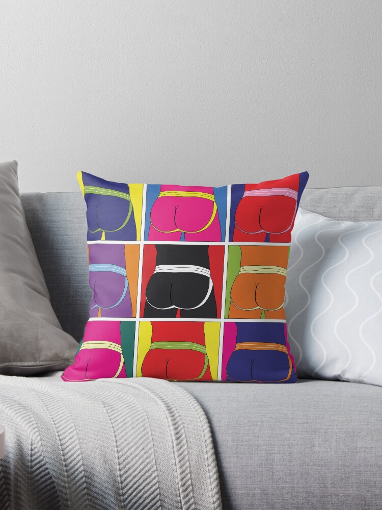 Thumbnail 1 of 4, Pillow, Pop Art Jockstrap Desire Nine designed and sold by kololo.