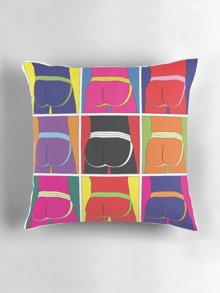 Thumbnail 3 of 4, Pillow, Pop Art Jockstrap Desire Nine designed and sold by kololo.