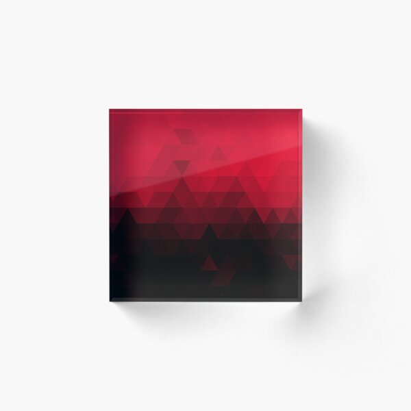 Red triangles shaded background Acrylic Block