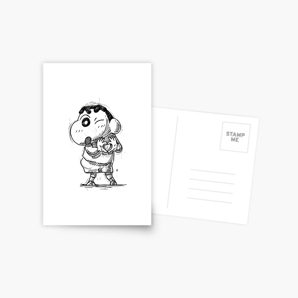 Shin Chan wink heart, shin chan Japanese classic anime, 90s cartoon, funny  boy sketch, cartoon sketch design, shinchan fan art