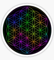 Pegatina Flor de la vida del arco iris