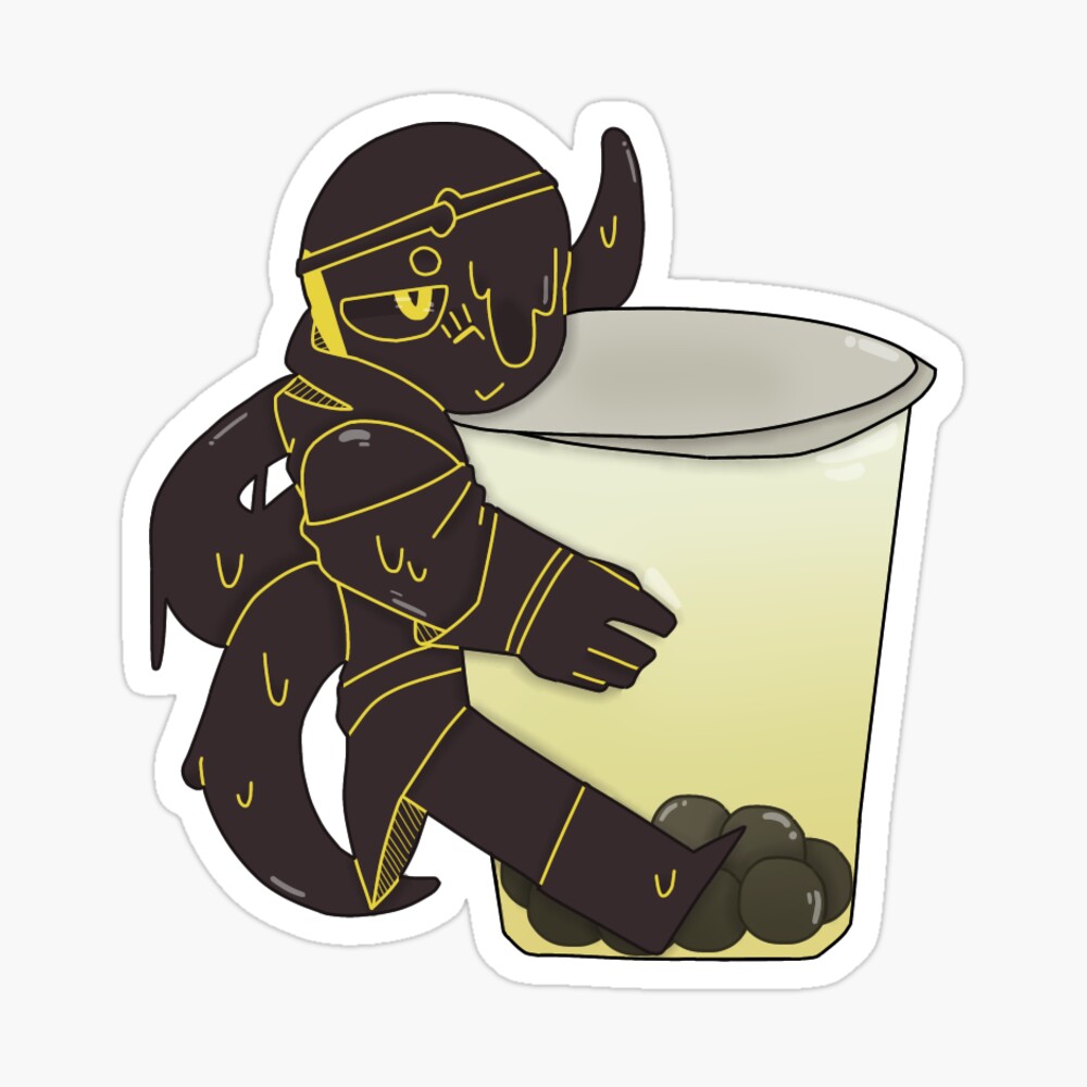 Shattered Dream Sans holding Bubble Tea Sticker for Sale by Elyssapereira