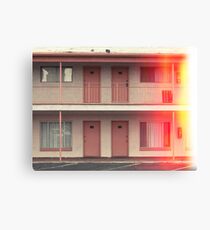 Pink Motel with swimming pool in Kodachrome Canvas Print