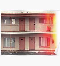 Pink Motel with swimming pool in Kodachrome Poster