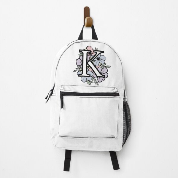 Item preview, K Initial Sticker Floral  designed and sold by elenadesignsco.