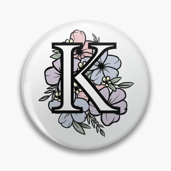 Artikelvorschau, K Anfangsaufkleber Blumen entworfen und verkauft von elenadesignsco.