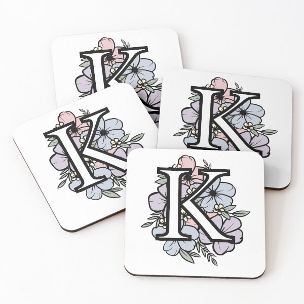 Item preview, K inicial pegatina floral designed and sold by elenadesignsco.