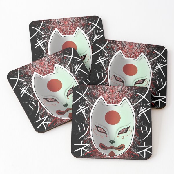 Item preview, メギツネ　megitsune fox kitsune mask designed and sold by Illustrations By Avery.