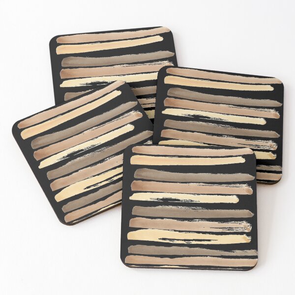 Item preview, Resumen de rayas de café con fondo negro designed and sold by CheriseMorris.