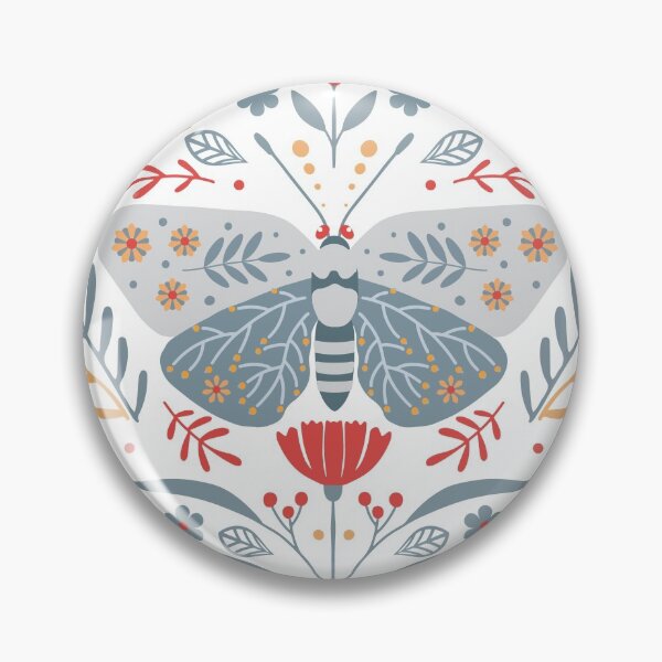 Item preview, Scandinavian Folk Art: Butterfly & Flowers designed and sold by NordicStudio.
