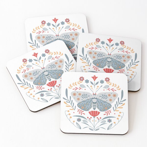 Item preview, Scandinavian Folk Art: Butterfly & Flowers designed and sold by NordicStudio.