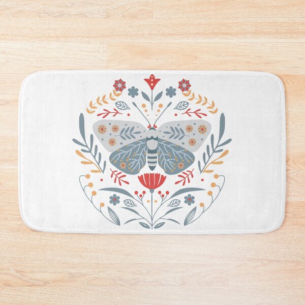Item preview, Scandinavian Folk Art: Butterfly & Flowers designed and sold by NordicStudio.