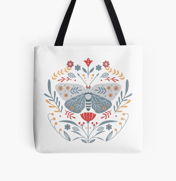 Tote Bag, Folk Art Hen & Flowers Okinawa Bag