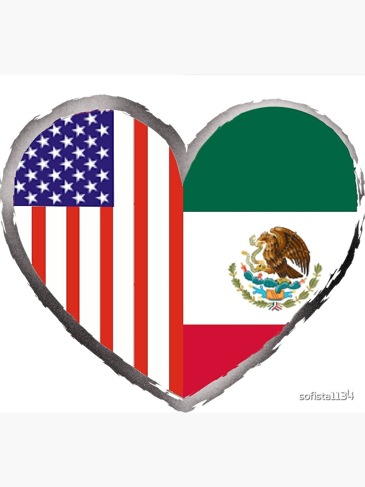 Download Mexican American Flag Heart Greeting Card By Sofista1134 Redbubble