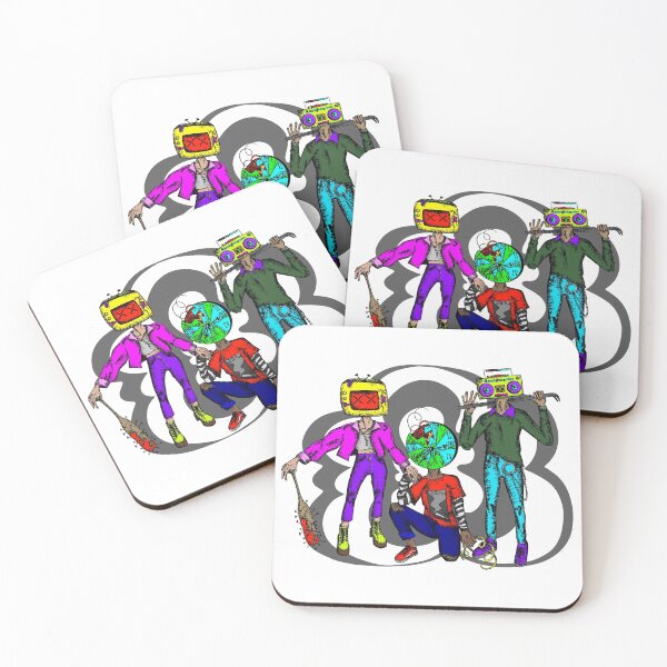 Item preview,  neon sketchy techno heads designed and sold by serotonin-art.