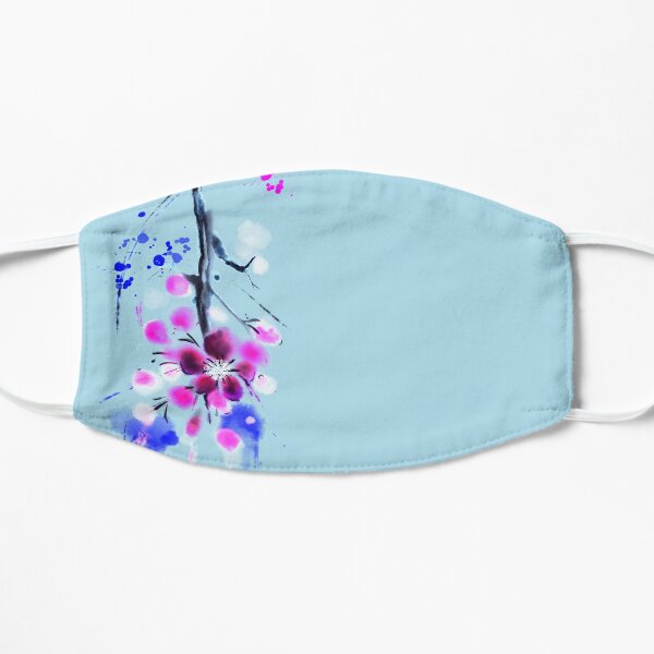 Watercolor plum blossom Flat Mask