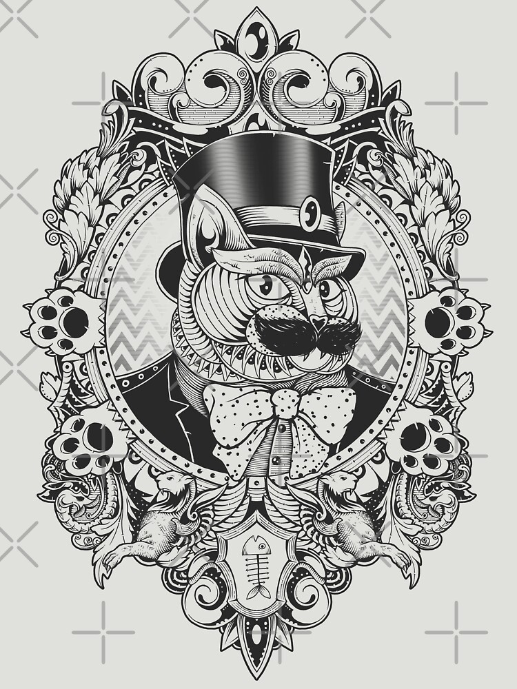 Hipster Mustache Cat by GODZILLARGE
