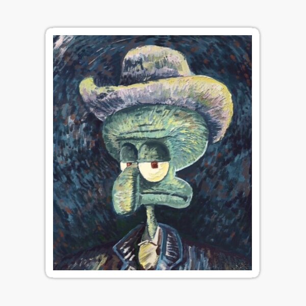 Squidward Painting Sticker For Sale By Shining Art Redbubble   St,small,507x507 Pad,600x600,f8f8f8 