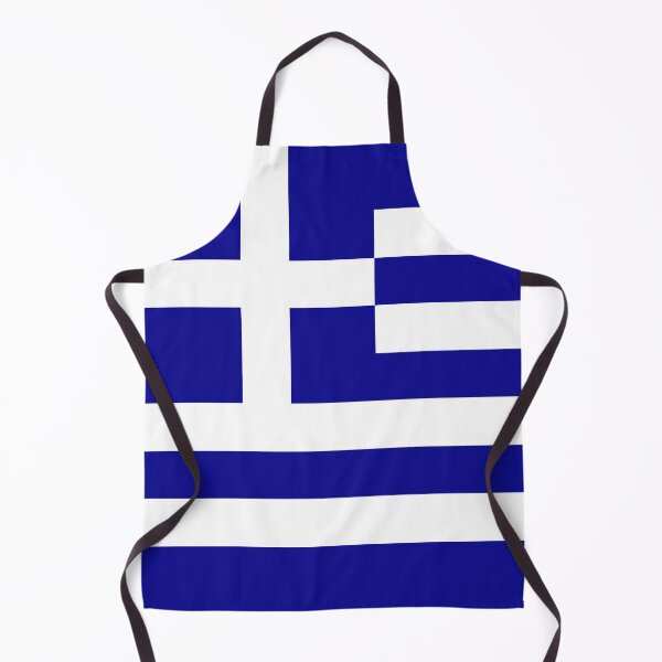 Item preview, BBQ apron Greece flag designed and sold by emeksedesign.