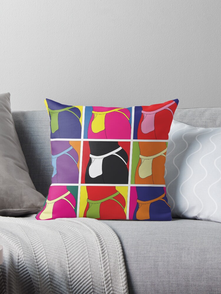 Thumbnail 1 of 4, Pillow, Pop Art Jockstrap Fantasy Nine designed and sold by kololo.