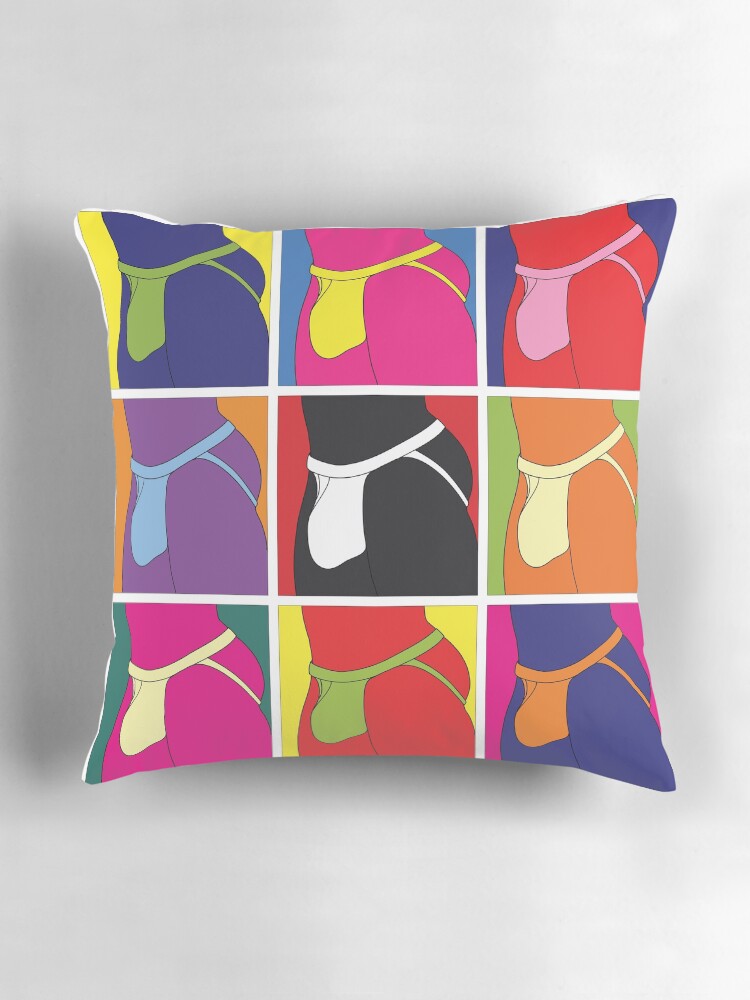 Thumbnail 3 of 4, Pillow, Pop Art Jockstrap Fantasy Nine designed and sold by kololo.