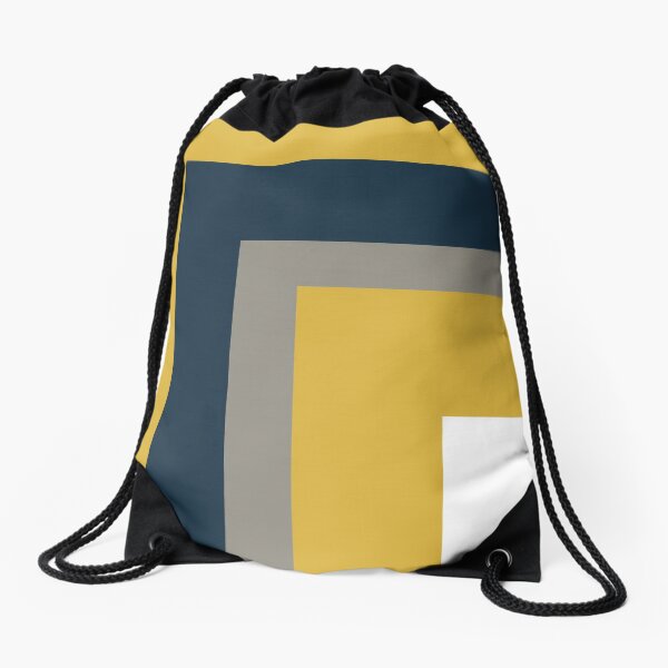 Item preview, Half Frame Minimalist Geometric Pattern in Mustard Yellow, Navy Blue, Grey, and White designed and sold by kierkegaard.