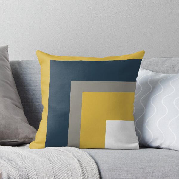 Item preview, Half Frame Minimalist Geometric Pattern in Mustard Yellow, Navy Blue, Grey, and White designed and sold by kierkegaard.
