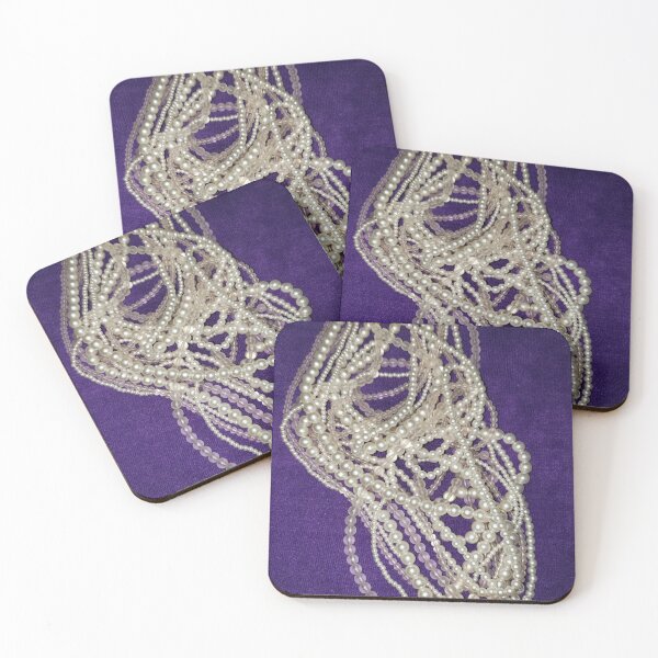 Item preview,  pearls and beads on a deep purple background designed and sold by Kim-Pratt.