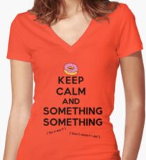 Keep Calm and Something Something (lights version) Women's Fitted V-Neck T-Shirt