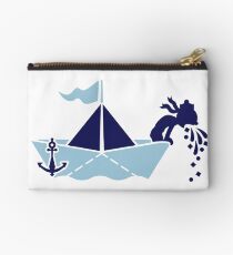 Seasick: Barfing Sailor on a Paper Boat VRS2 Studio Clutch