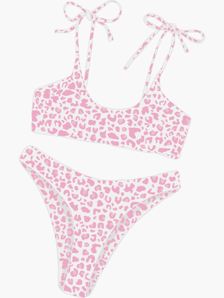 Pink Cheetah Print Bikini Sticker For Sale By Elle Artss Redbubble