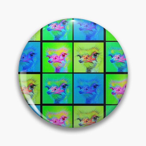 Artikelvorschau, Tierstrauß Emu-Pop-Art-Mischungsfliesenmuster wilde Tiere entworfen und verkauft von Julieford.