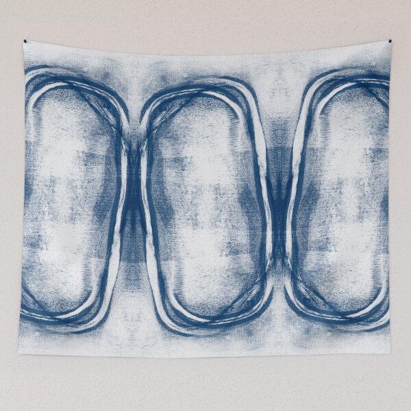 Item preview, Indigo Blue Horizontal Modern Geometric Abstract "Stacked" designed and sold by Janine Aykens.