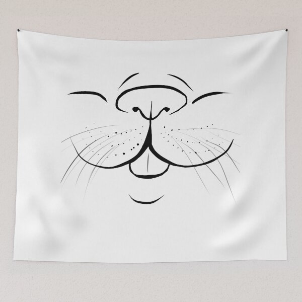 Item preview, Smiling Cat Snout With Tongue Lineart designed and sold by anatovas.
