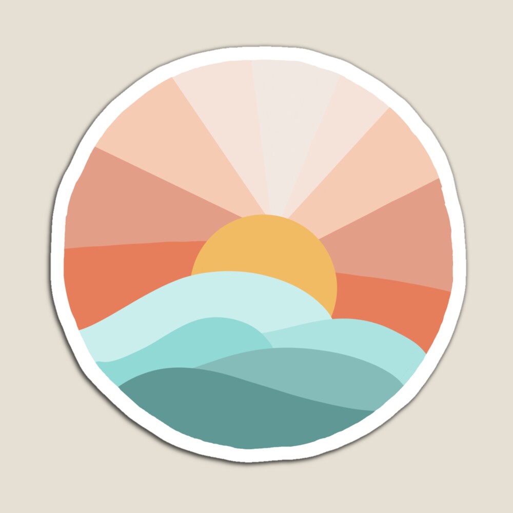 Yoga In Sunset Circle Sticker - U.S. Custom Stickers